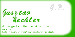 gusztav mechler business card